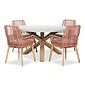 BUITEN living Nancy/Padua terra dining tuinset | 4 personen | betonlook + touw | 135cm rond
