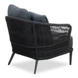 Palermo stoel-bank loungeset met betonlook tafel 5 personen | aluminium + touw | zwart | 5-delig