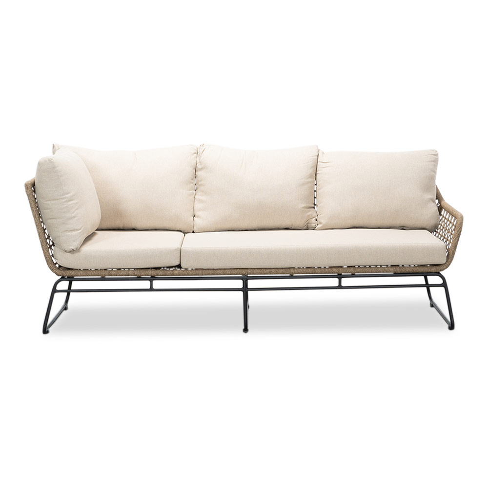 Potenza hoek loungeset 5 personen | aluminium + touw | Sahara Dust | 3-delig - 213x213cm
