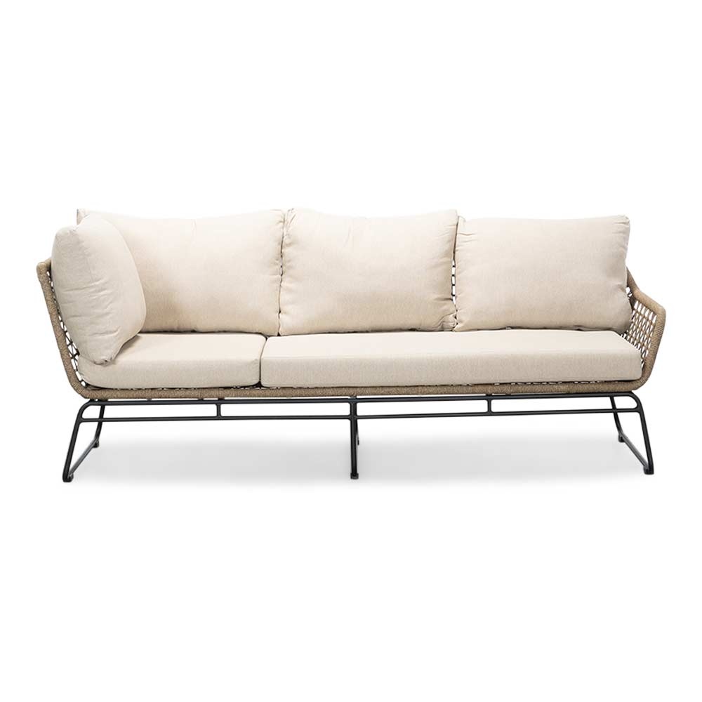 Potenza hoek loungeset 5 personen | aluminium + touw | Sahara Dust | 3-delig - 213x213cm