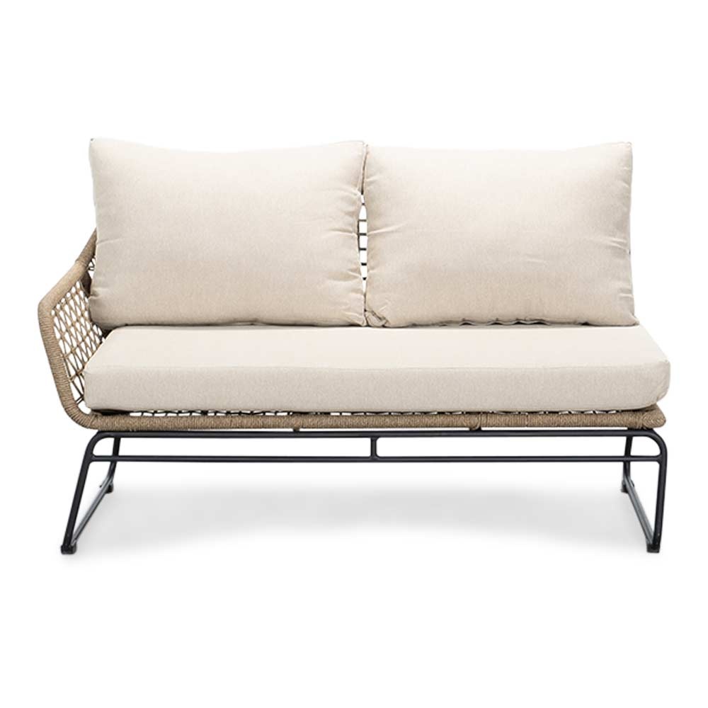 Potenza hoek loungeset 5 personen | aluminium + touw | Sahara Dust | 3-delig - 213x213cm