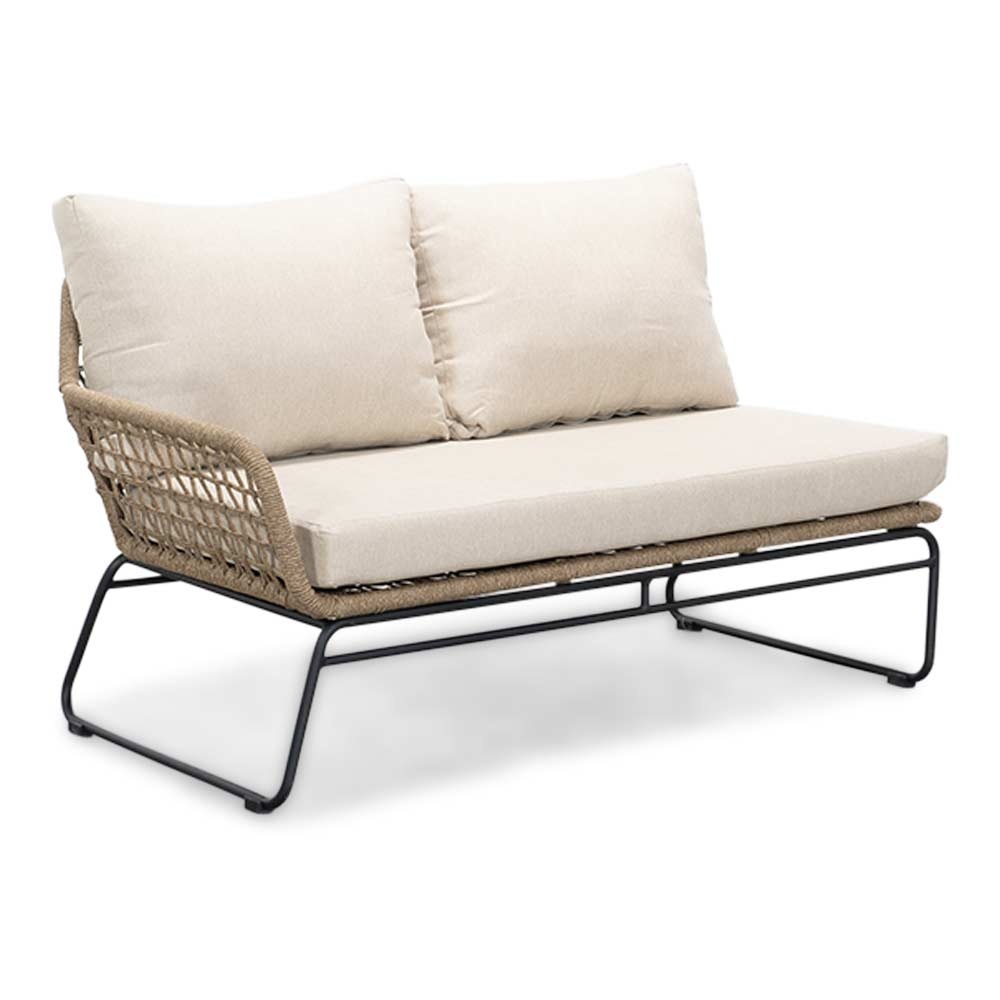 Potenza hoek loungeset 5 personen | aluminium + touw | Sahara Dust | 3-delig - 213x213cm