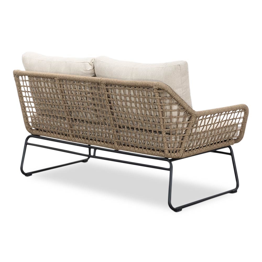 Potenza hoek loungeset 5 personen | aluminium + touw | Sahara Dust | 3-delig - 213x213cm