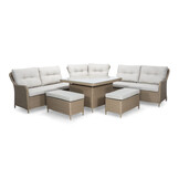 Arizona dining loungeset 7 personen | wicker + aluminium | Royal Sand | 6-delig - 245x245cm