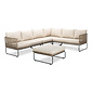BUITEN living Tulum hoek loungeset met tussenmodule 6 personen | rvs + touw | Sahara Dust | 5-delig - 261x211cm
