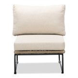 Tulum hoek loungeset met tussenmodule 6 personen | rvs + touw | Sahara Dust | 5-delig - 261x211cm