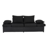 Roma loungebank | wicker | 210x80cm | zwart