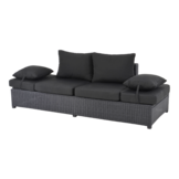 Roma loungebank | wicker | 210x80cm | zwart