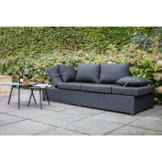 Roma loungebank | wicker | 210x80cm | zwart