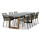 BUITEN living Lausanne/Seville zand dining tuinset | 6 personen | betonlook + touw | 250cm