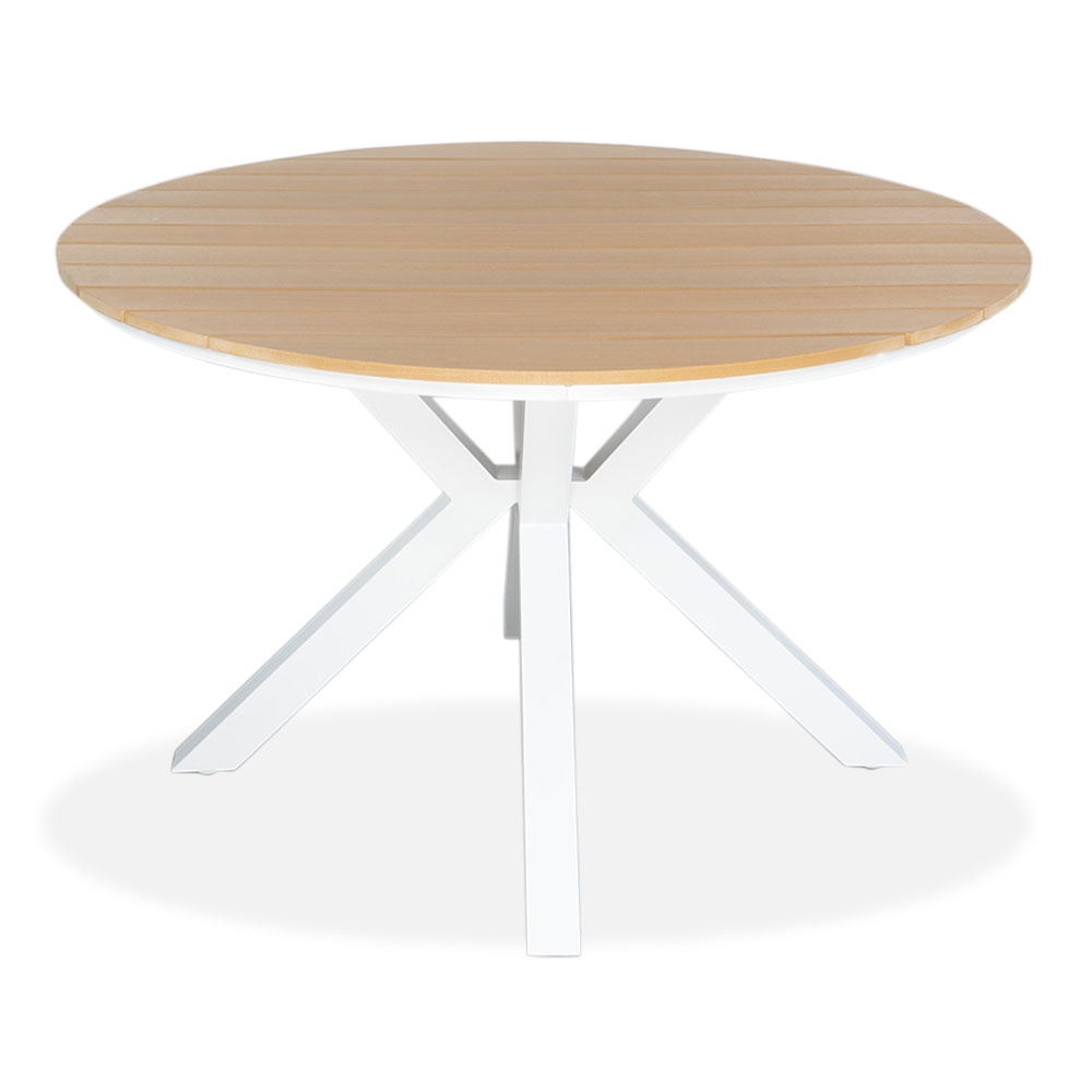 Calgary dining tuintafel 4 personen | polywood + aluminium | Natural Wood | Ø120cm rond