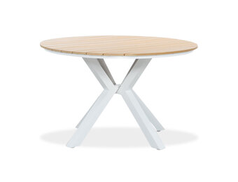 Calgary dining tuintafel 4 personen | polywood + aluminium | Natural Wood | Ø120cm rond
