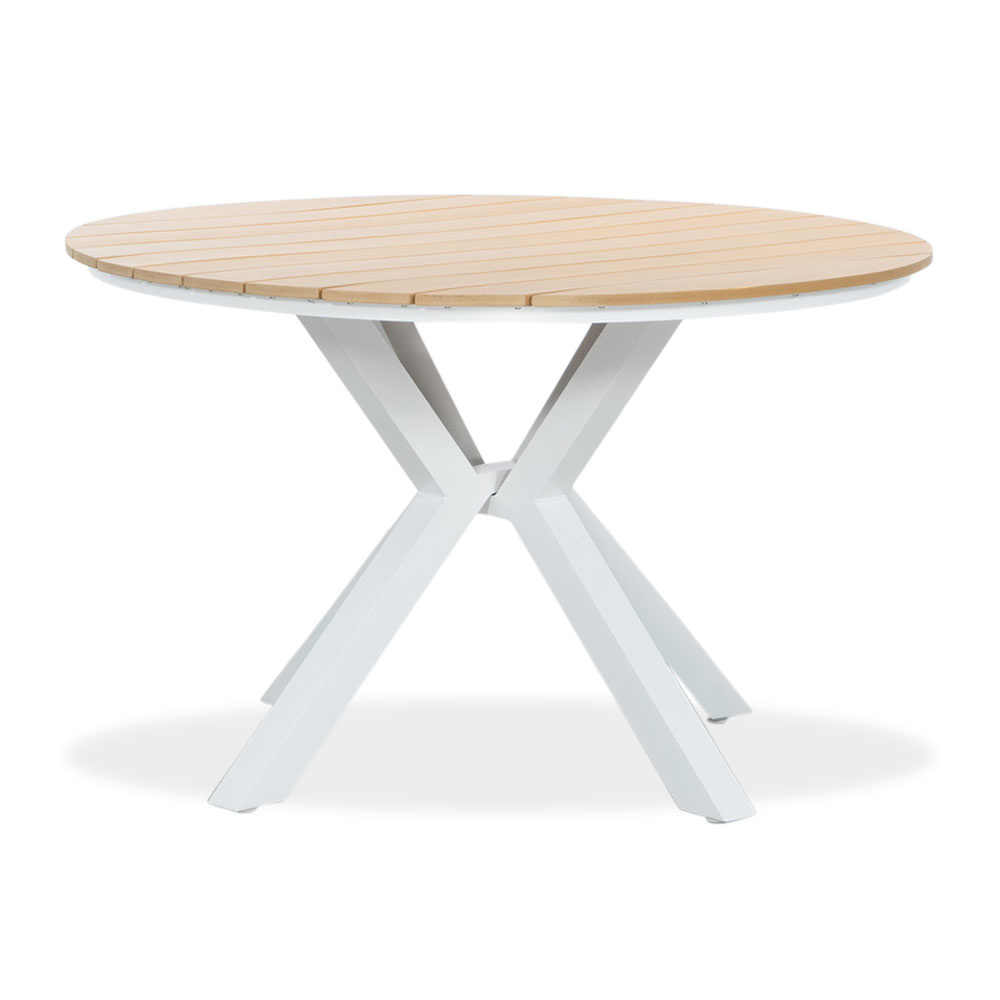 Calgary dining tuintafel 4 personen | polywood + aluminium | Natural Wood | Ø120cm rond