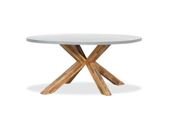 Livorno dining tuintafel 4 personen | polystone + hardhout | betonlook | 200cm