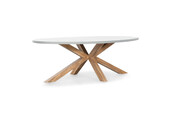 Livorno dining tuintafel 6 personen | polystone + hardhout | betonlook | 240cm