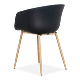 Rikki dining tuinstoel | kunststof | zwart + houtlook