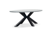 Stockholm dining tuintafel 4 personen | polystone + staal | betonlook | 200cm