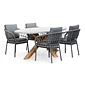 BUITEN living Livorno/Dakota grijs dining tuinset | 4 personen | betonlook + touw | 200cm ovaal