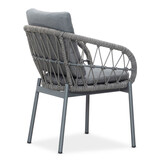 Livorno/Dakota grijs dining tuinset | 4 personen | betonlook + touw | 200cm ovaal