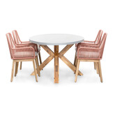 Livorno/Padua terra dining tuinset | 4 personen | betonlook + touw | 200cm ovaal