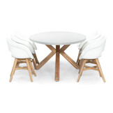 Livorno/Karlstad wit dining tuinset | 8 personen | betonlook + kunststof | 280cm ovaal