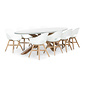 BUITEN living Livorno/Karlstad wit dining tuinset | 8 personen | betonlook + kunststof | 280cm ovaal