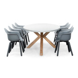 Livorno/Montreux dining tuinset | 8 personen | betonlook + kunststof | 280cm