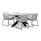 BUITEN living Stockholm/Tulum grijs dining tuinset | 4 personen | betonlook + touw | 200cm ovaal