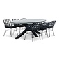 BUITEN living Stockholm/Napels dining tuinset | 6 personen | betonlook + wicker | 240cm ovaal