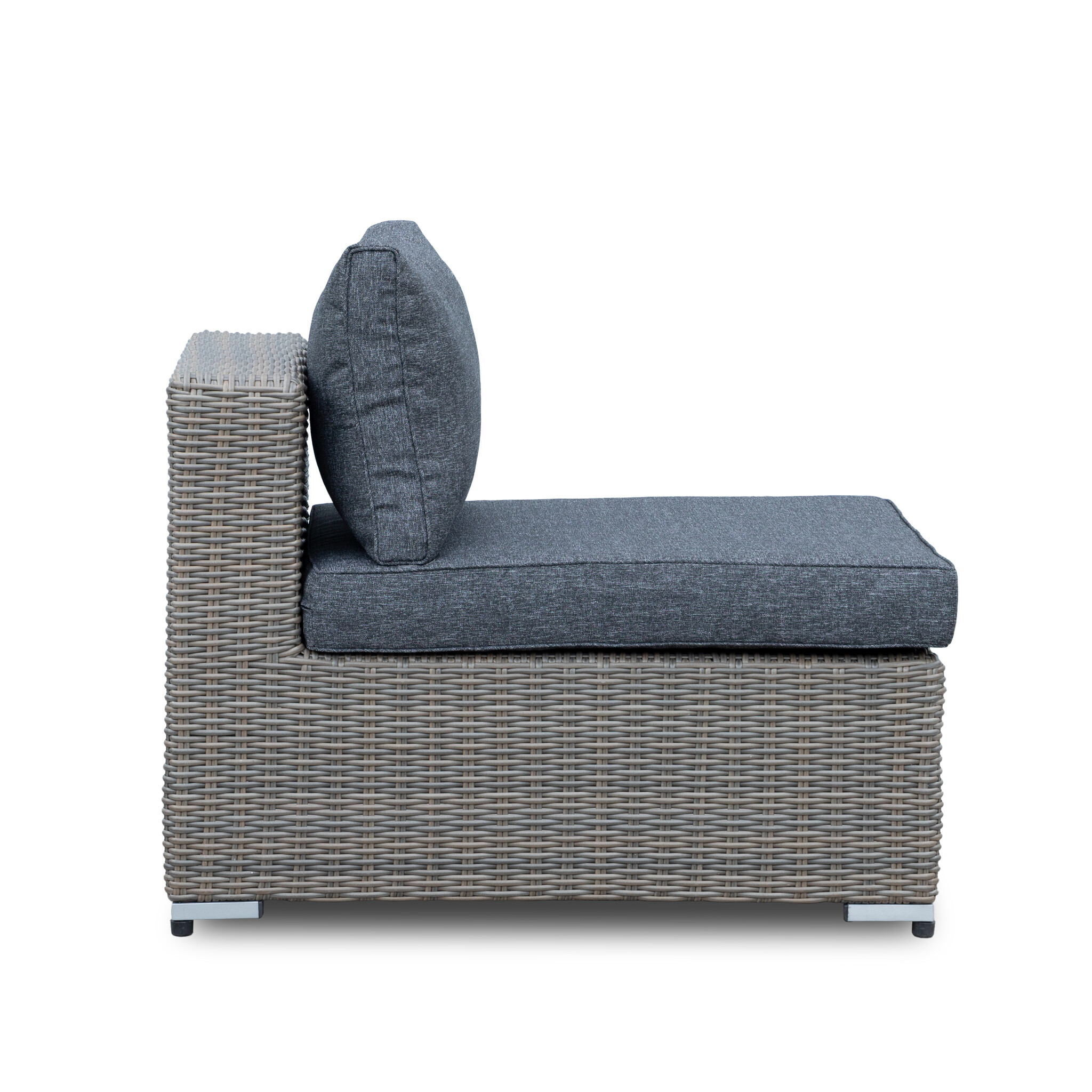 Asker  chaise longue balkon loungeset-links 4 personen | wicker | Ash Grey | 3-delig - 240x165cm