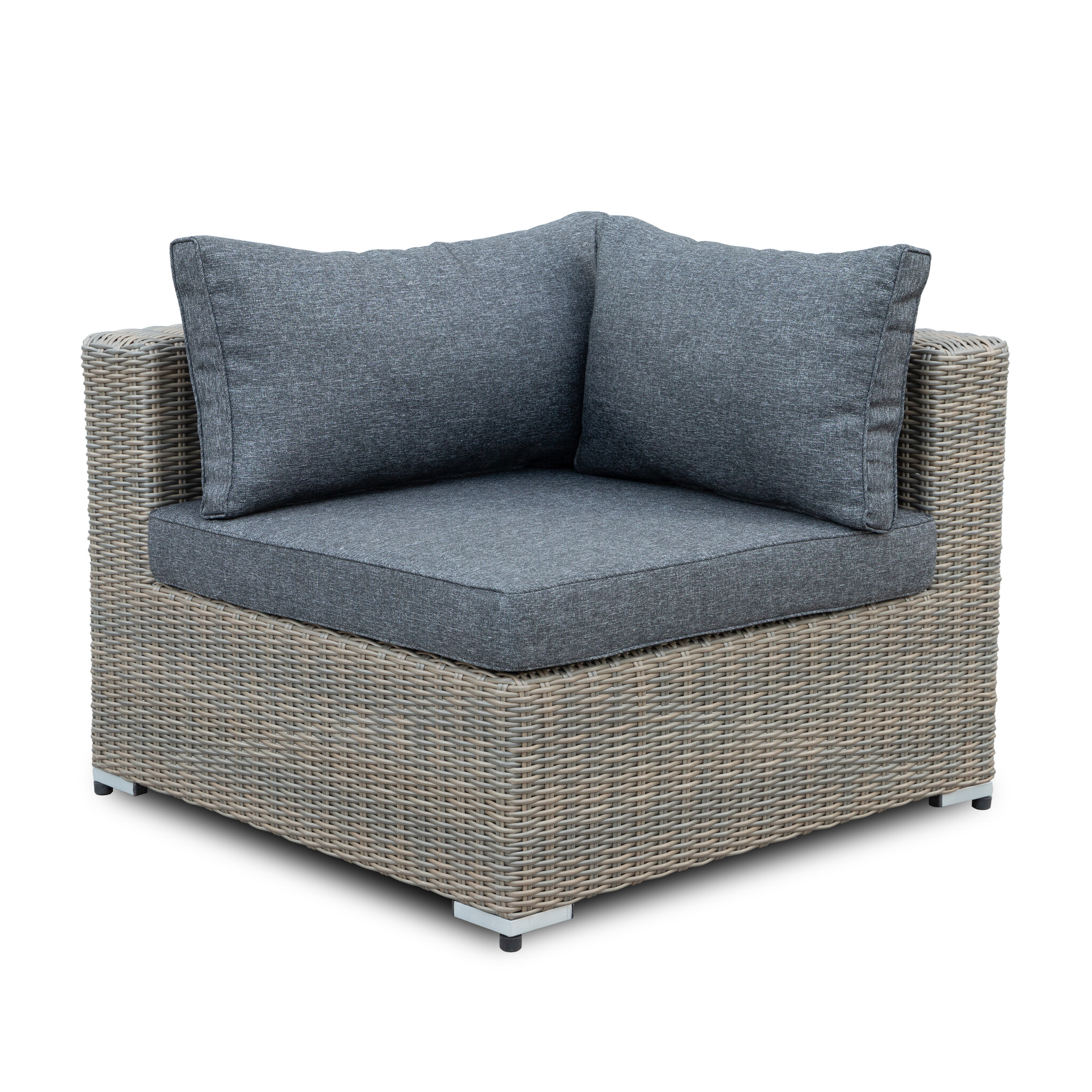 Asker  chaise longue balkon loungeset-links 4 personen | wicker | Ash Grey | 3-delig - 240x165cm