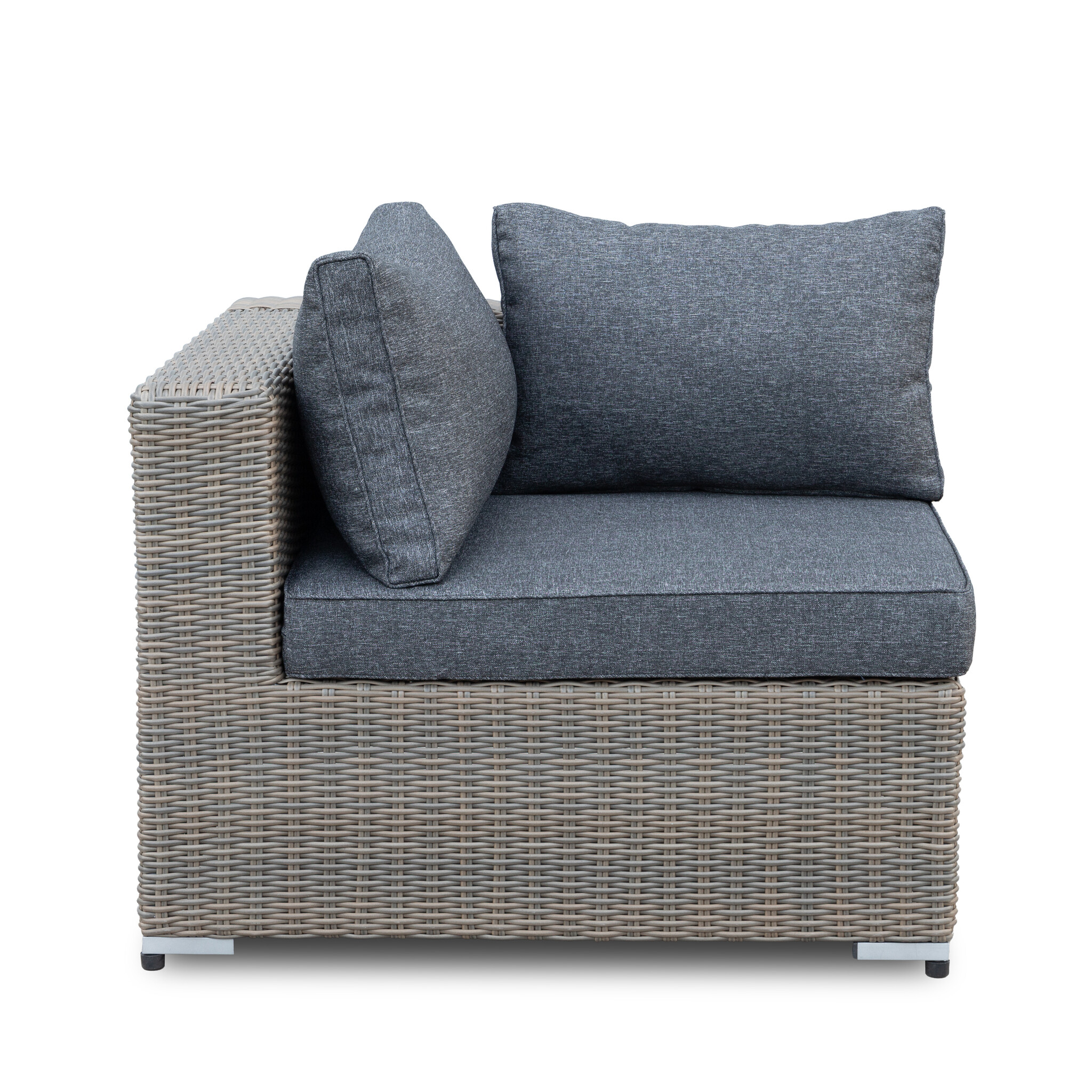 Asker  chaise longue balkon loungeset-links 4 personen | wicker | Ash Grey | 3-delig - 240x165cm