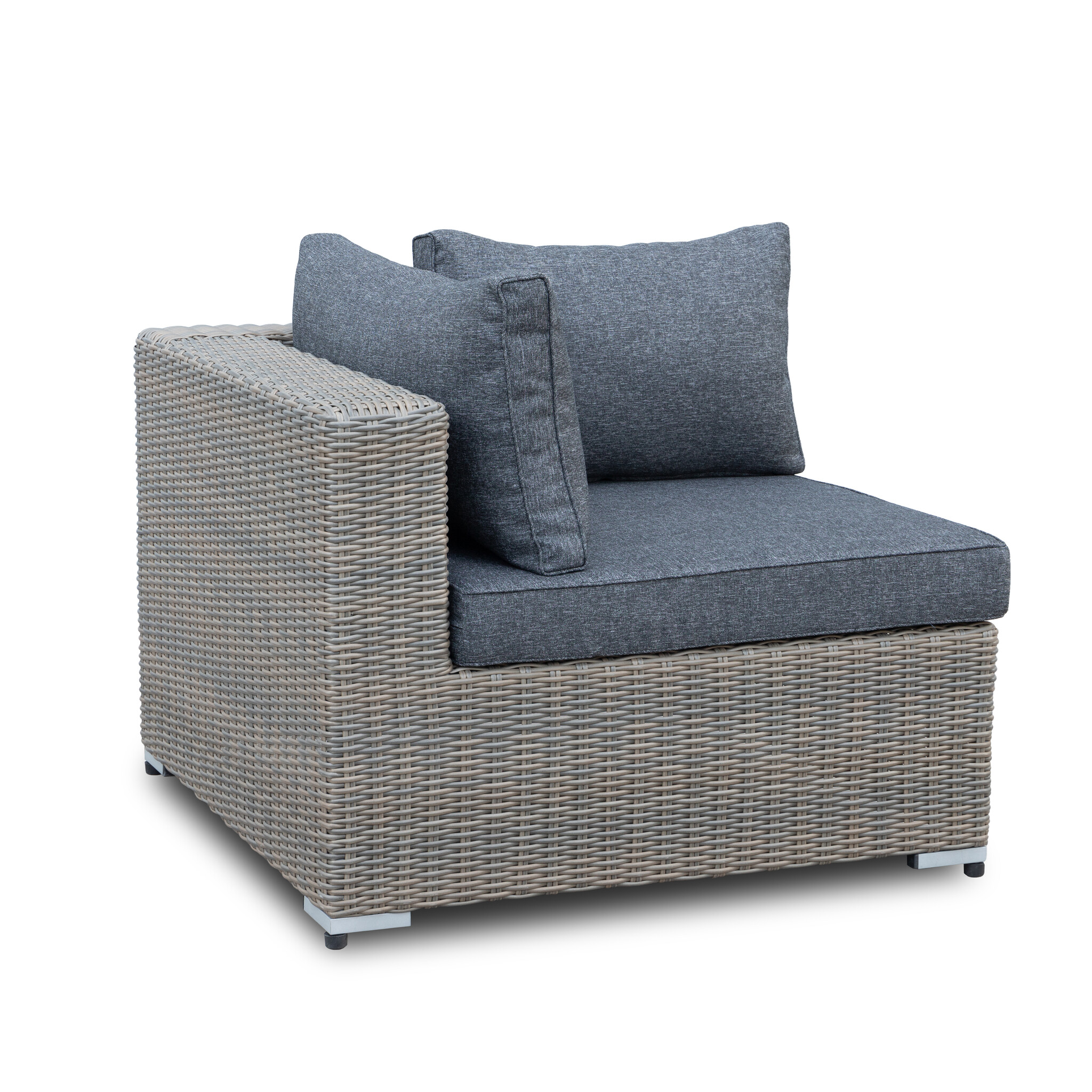 Asker  chaise longue balkon loungeset-links 4 personen | wicker | Ash Grey | 3-delig - 240x165cm