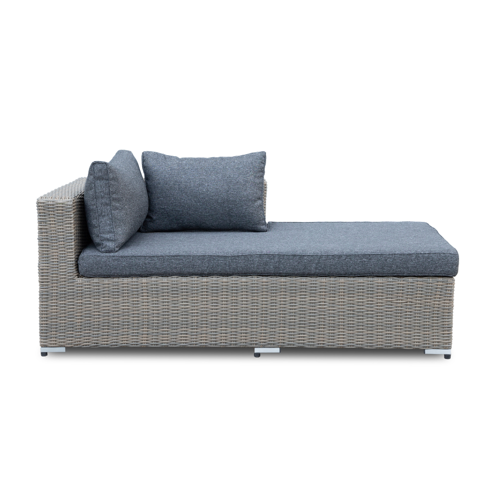 Asker  chaise longue balkon loungeset-links 4 personen | wicker | Ash Grey | 3-delig - 240x165cm