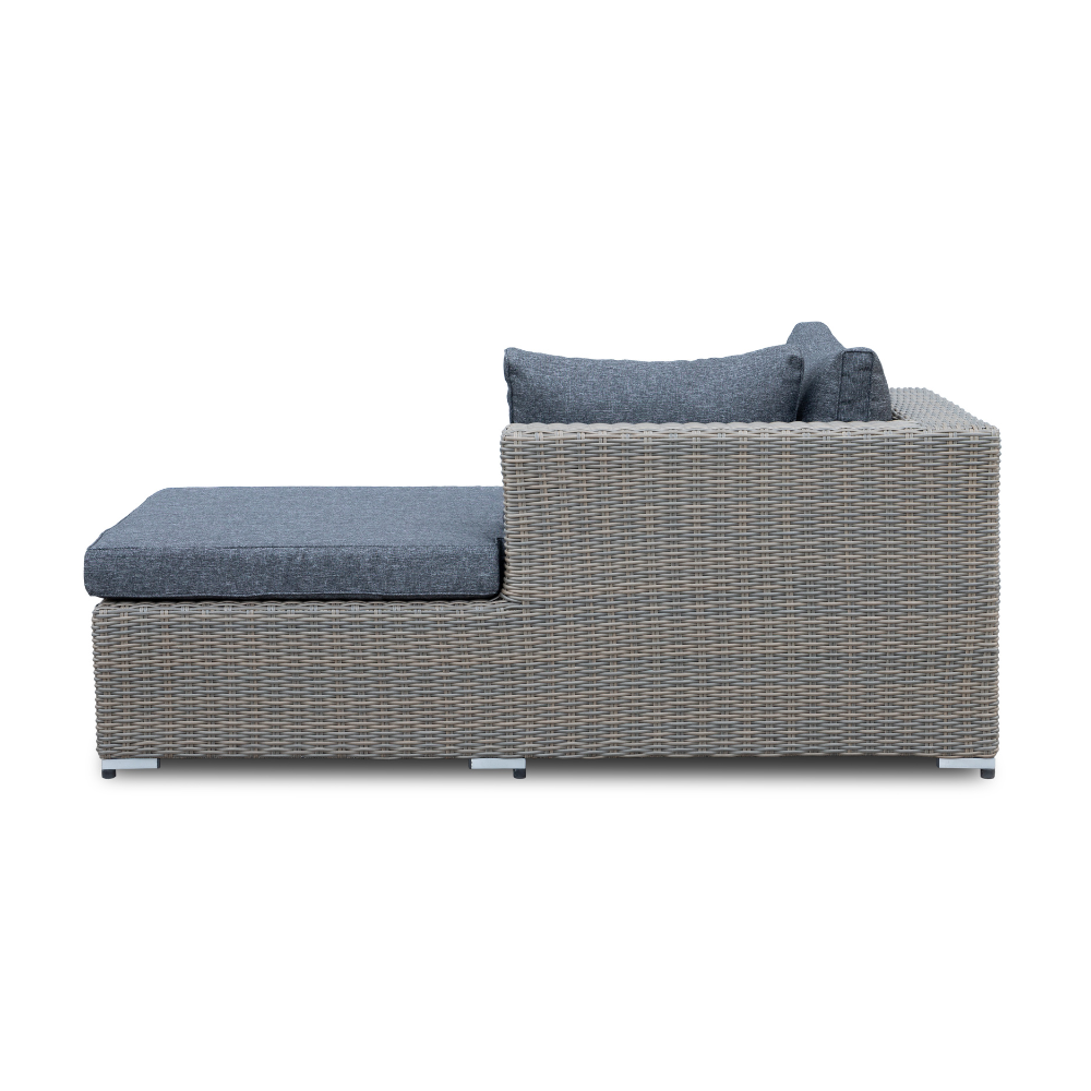 Asker  chaise longue balkon loungeset-links 4 personen | wicker | Ash Grey | 3-delig - 240x165cm