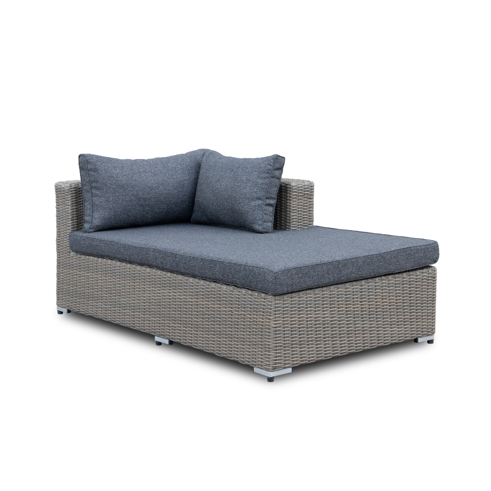 Asker  chaise longue balkon loungeset-links 4 personen | wicker | Ash Grey | 3-delig - 240x165cm