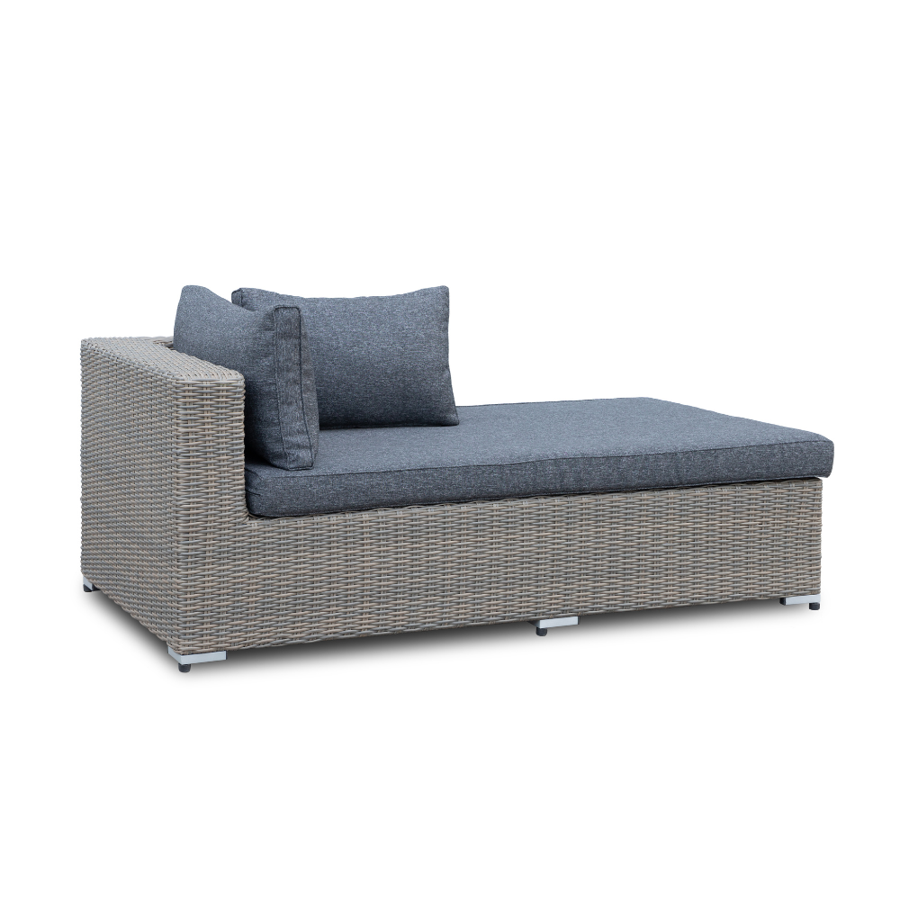 Asker  chaise longue balkon loungeset-links 4 personen | wicker | Ash Grey | 3-delig - 240x165cm