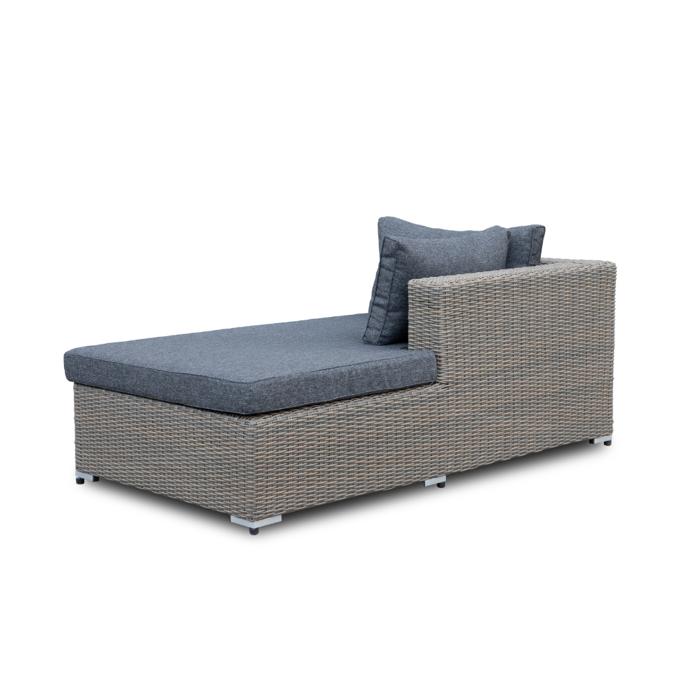 Asker  chaise longue balkon loungeset-links 4 personen | wicker | Ash Grey | 3-delig - 240x165cm