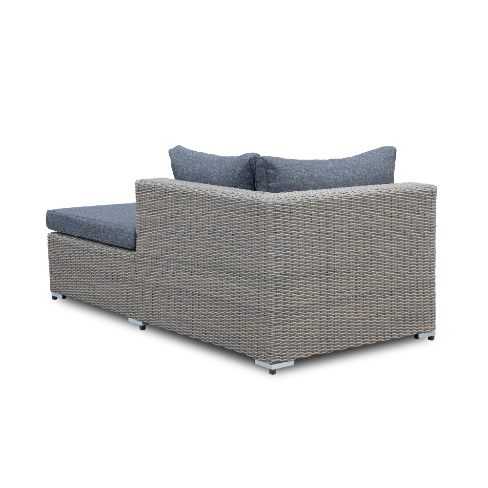 Asker  chaise longue balkon loungeset-links 4 personen | wicker | Ash Grey | 3-delig - 240x165cm