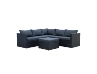 Asker hoek loungeset 5 personen | wicker | Ash Grey | 4-delig - 210x210cm