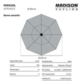 Mykanos stokparasol Ø 250cm | grijs