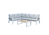 Seattle hoek loungeset 5 personen | aluminium + polywood | wit | 5-delig - 270x210cm