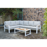 Seattle hoek loungeset 5 personen | aluminium + polywood | wit | 5-delig - 270x210cm