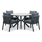 LUX outdoor living Cervo Grey/Calgary antraciet dining tuinset | 4 personen | polywood + touw | 120cm rond