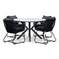LUX outdoor living Cervo Grey/Portofino zwart dining tuinset | 4 personen | polywood + touw | 120cm rond
