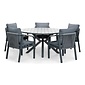 LUX outdoor living Cervo Grey/Calgary antraciet dining tuinset | 5 personen | polywood + touw | 144cm rond