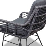 Cervo Grey/Carlos Charcoal dining tuinset | 5 personen | polywood + wicker | 144cm rond