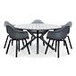 LUX outdoor living Cervo Grey/Montreux dining tuinset | 5 personen | polywood + kunststof | 144cm rond