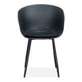 Cervo Grey/Rikki zwart dining tuinset | 5 personen | polywood + kunststof | 144cm rond