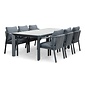 LUX outdoor living Cortona Grey/Calgary antraciet dining tuinset | 6 personen | polywood + touw | 220cm